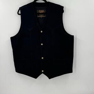 NWOT MILWAUKEE LEATHER DM1310 BLACK DENIM WESTERN STYLE COWBOY BIKER VEST